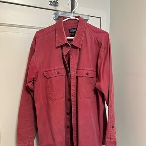 Patagonia Washed Brick Red Button-Up Shirt Jacket